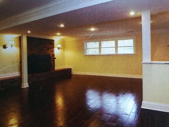 Den with fireplace