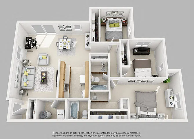 Floor plan Three Bedroom