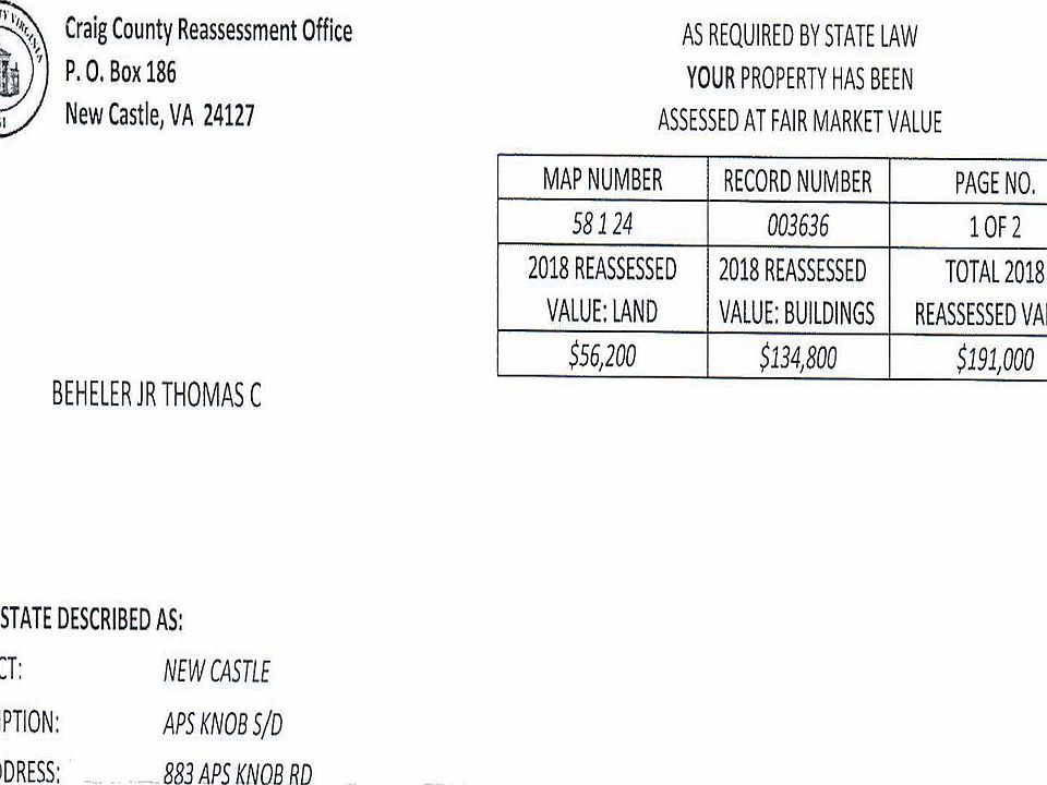 883 Aps Knob Rd, New Castle, VA 24127 Zillow