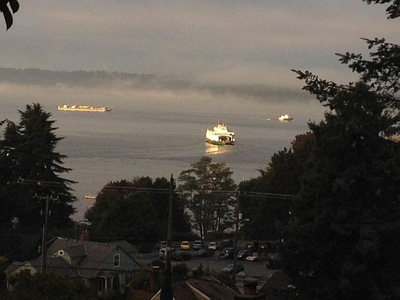 View of Ferry and Ship