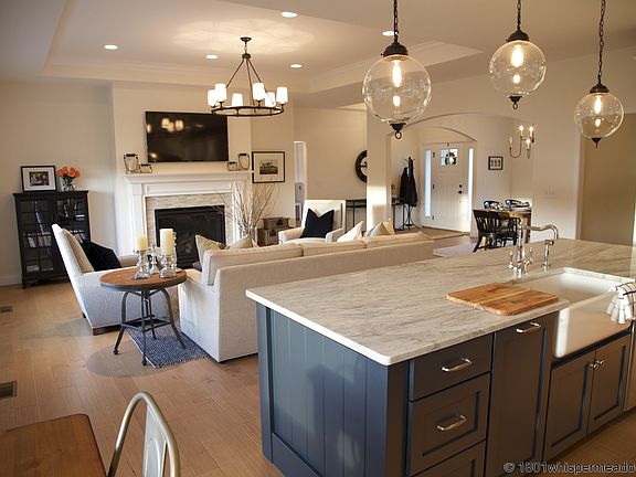 Kitchen and family room