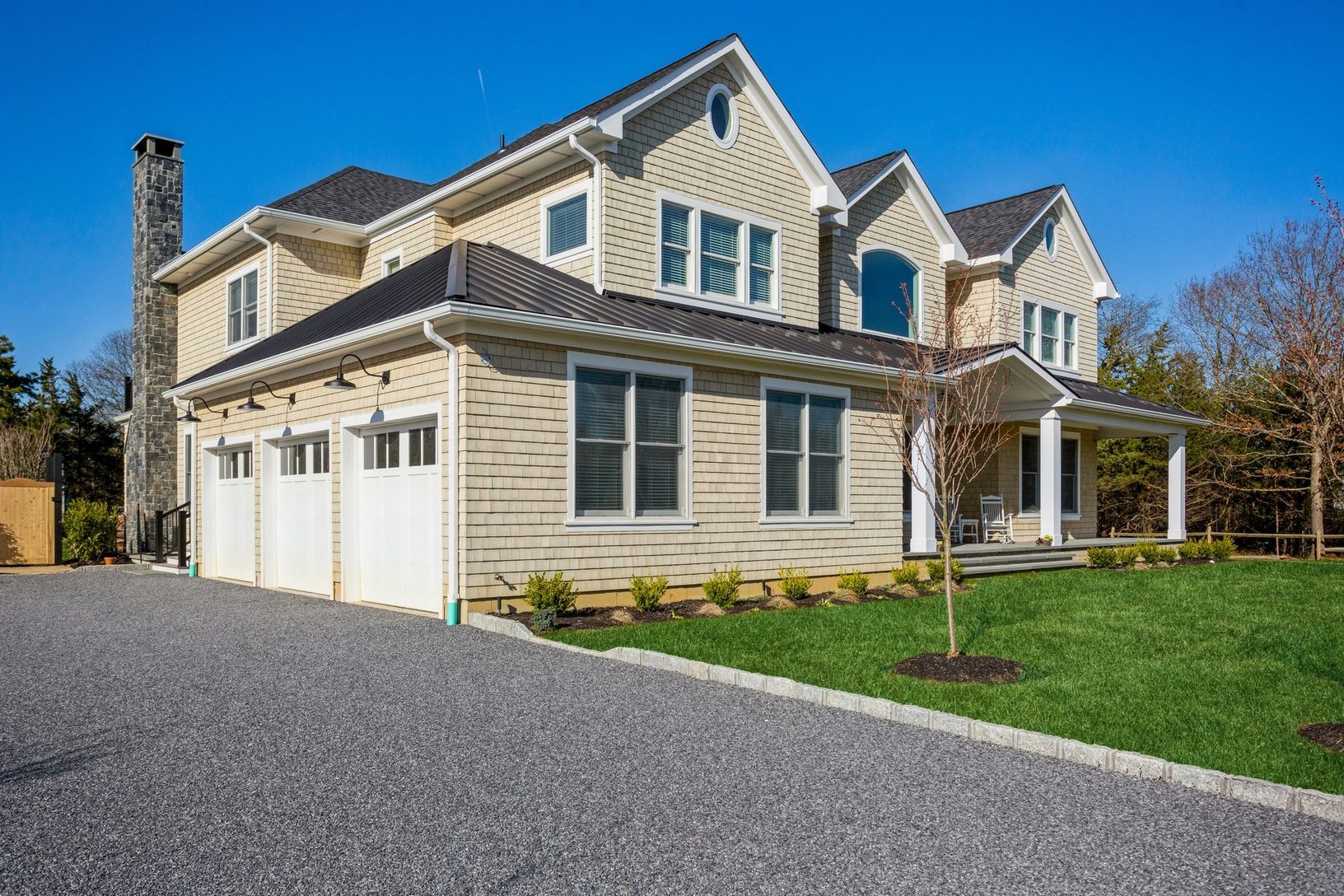  With attached three car garage