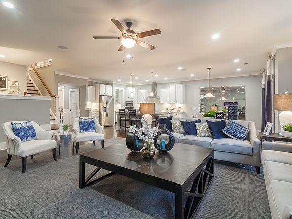 Gathering Room is spacious enough for ample seating and open to the rest of the main level.