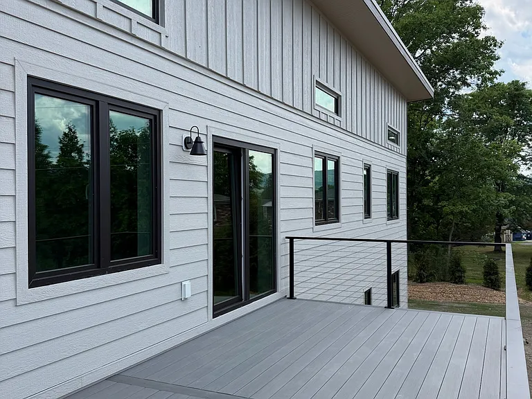 Large deck for hosting gatherings or enjoying the fresh air.
