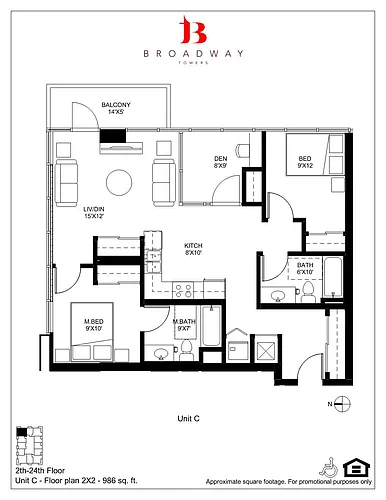 Floor plan Broadway C 3x2