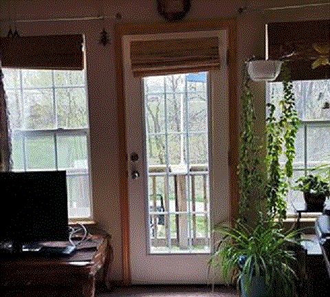 living room door to deck