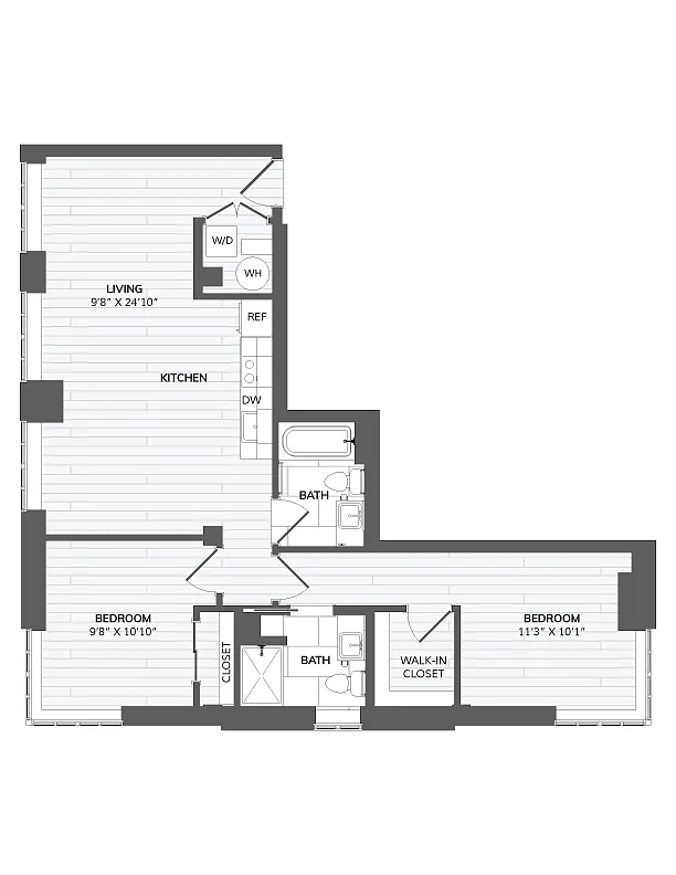 Floor plan 2 Bed 2 Bath-F2