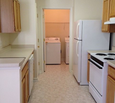 Closed off laundry room