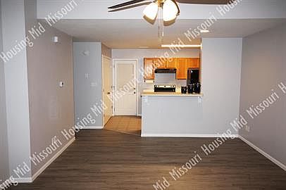 Looking into the kitchen from the living room
