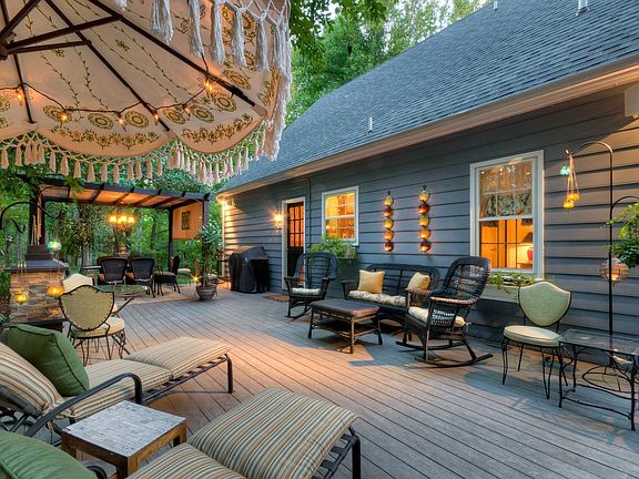 Light the fire out on the deck in the early evening or .....