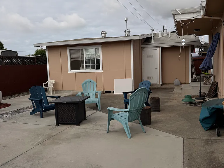 Backyard facing the apartment