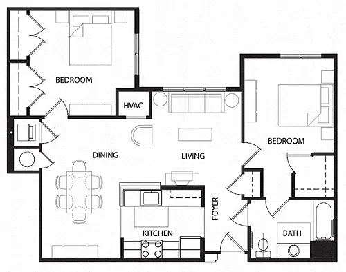 Floor plan Two Bedroom-B