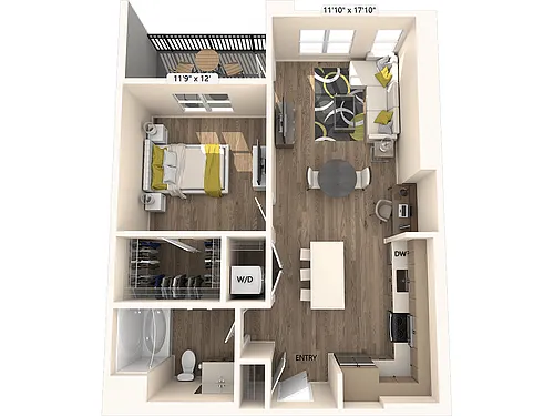 Floor plan A1-FinishII-762sf