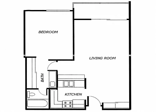 Floor plan 1 BED 1 BATH