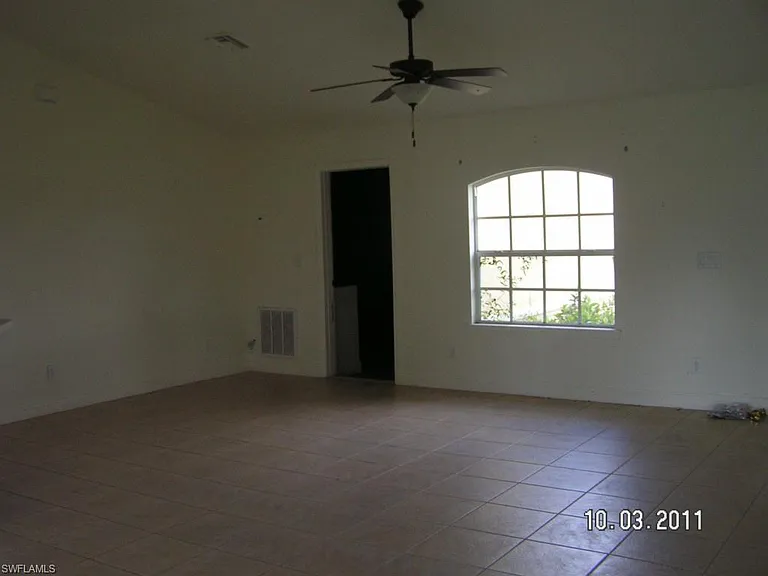 Front door, living room