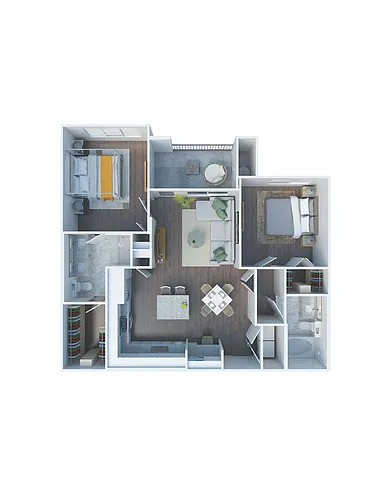 Floor plan 2 Bed 2 Bath