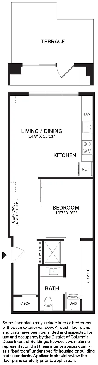 Floor plan 1 Bed/1 Bath-A5-2