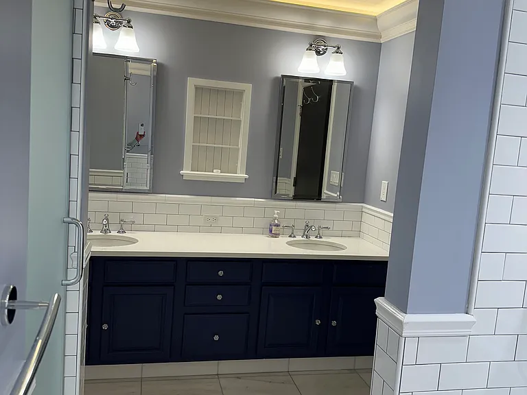 Master Bathroom with dual sinks and lots of storage