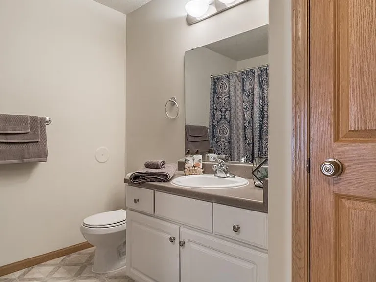 Bathrooms offer both functionality and style to complement your routine.