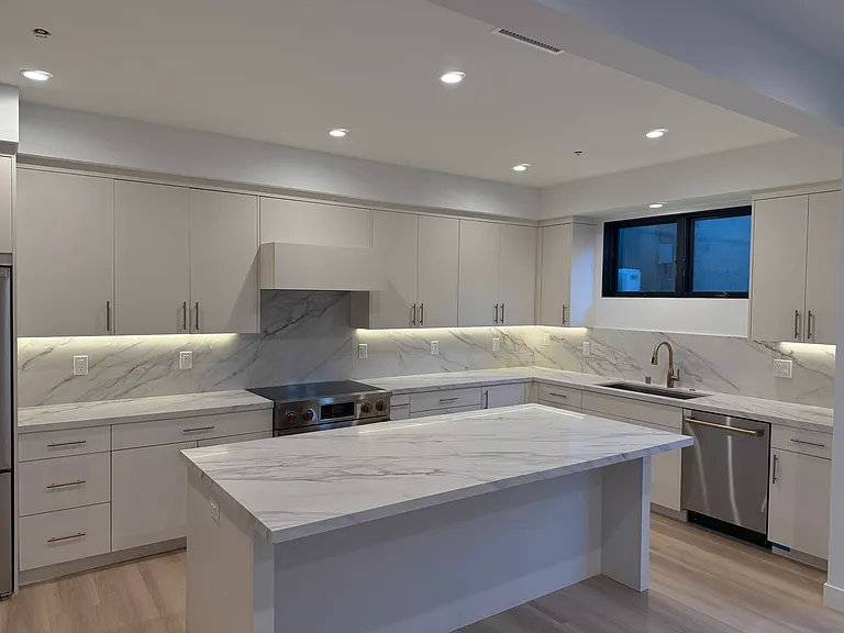 Massive chef's kitchen with luxury appliances