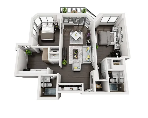 Floor plan Two Bedroom B2A-W