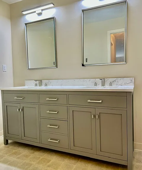 BEDROOM #2 WHICH HAS IT'S OWN PRIVATE 1/2 BATH. NEW VANITY INSTALLED! JULY2026