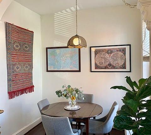 intimate dining area off living room.