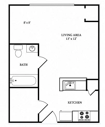Floor plan Studio 60%