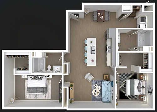Floor plan 2/2 60% AMI