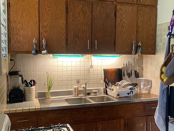 Generous cabinets in large kitchen