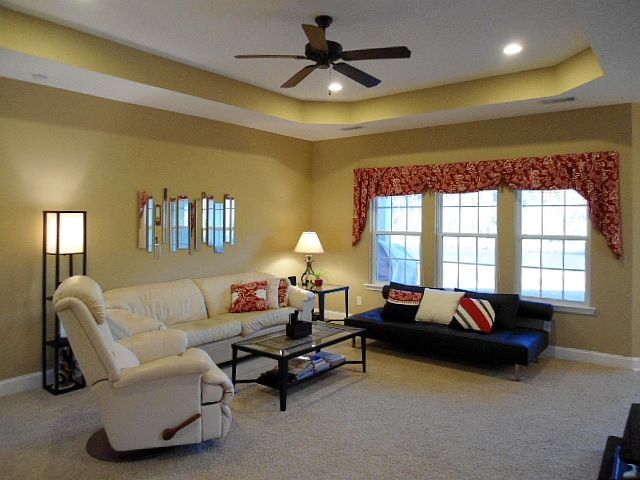family Room Looks out Over Backyard