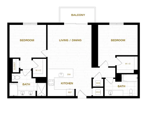 Floor plan 2 Bed/2 Bath-B4