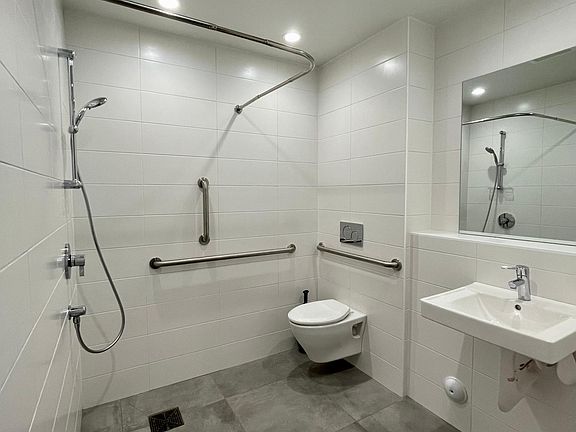 3/4 bath on first floor with ADA access