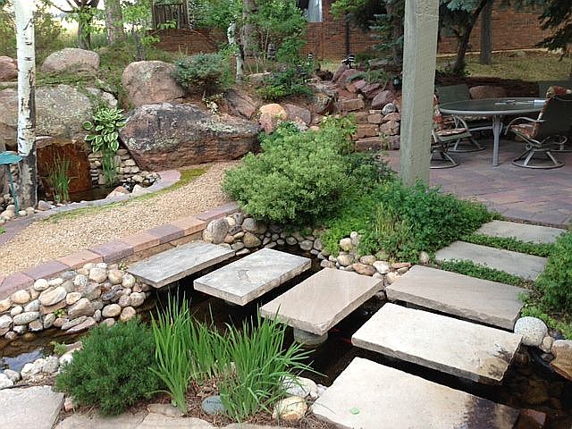 zen garden and water feature