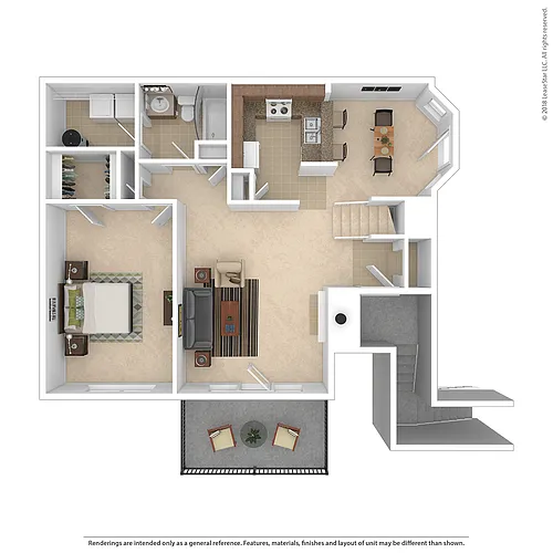 Floor plan 1 Bed 1 Bath