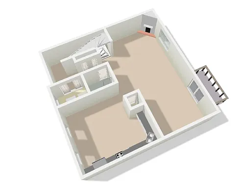 Floor plan Three Bedroom Townhome