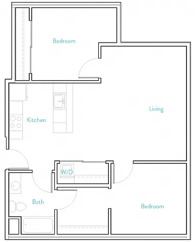 Floor plan 2 Bedroom A