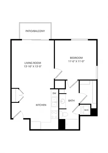 Floor plan B02 1X1