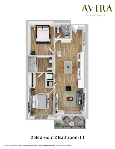 Floor plan 2 Bedroom 2 Bathroom (Type I)