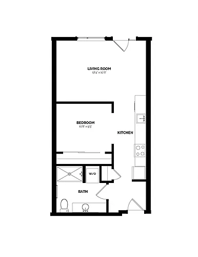 Floor plan A-2 One Bedroom