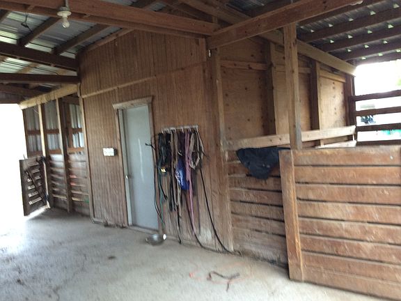 Inside barn  