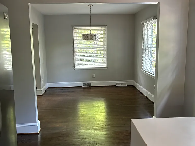 view of dining room from kitchen