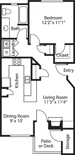 Floor plan One Bedroom One Bath