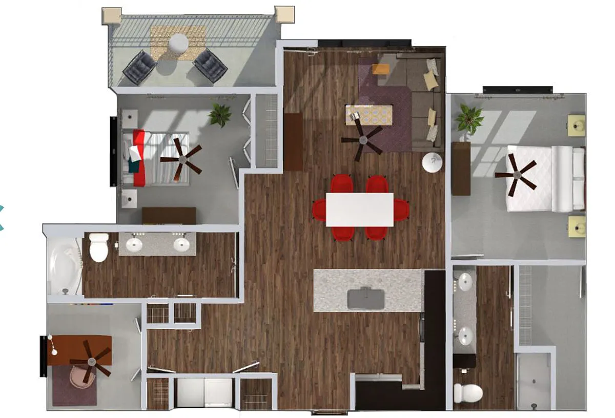 Floor plan Buckingham - 2 Bed + Den