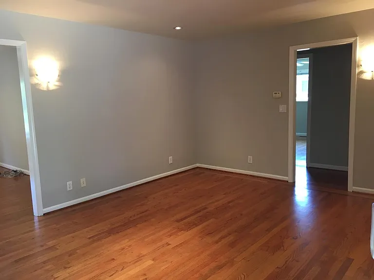 Looking at the dining room from the sliding glass door to th
