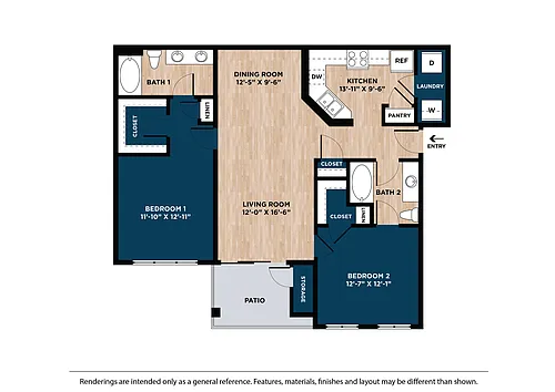 Floor plan Two Bedroom B1