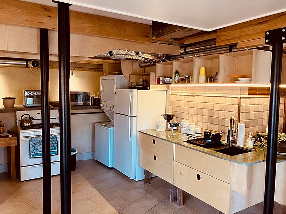 Open Kitchen with soap stone counters