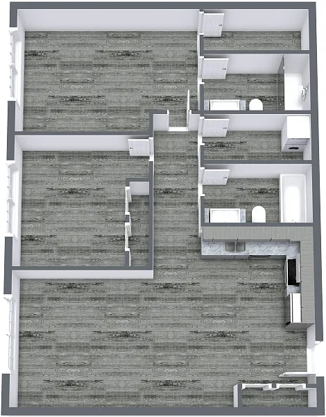 Floor plan Two Bedroom Renovated