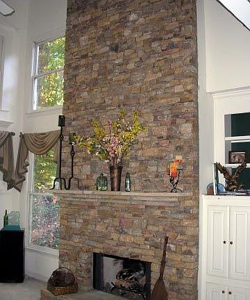 2 store stack stone FP in Family Room