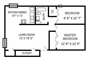 Floor plan 2 Bedroom S